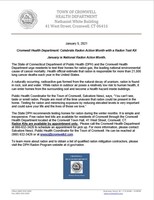 Cromwell Health Department Press Release